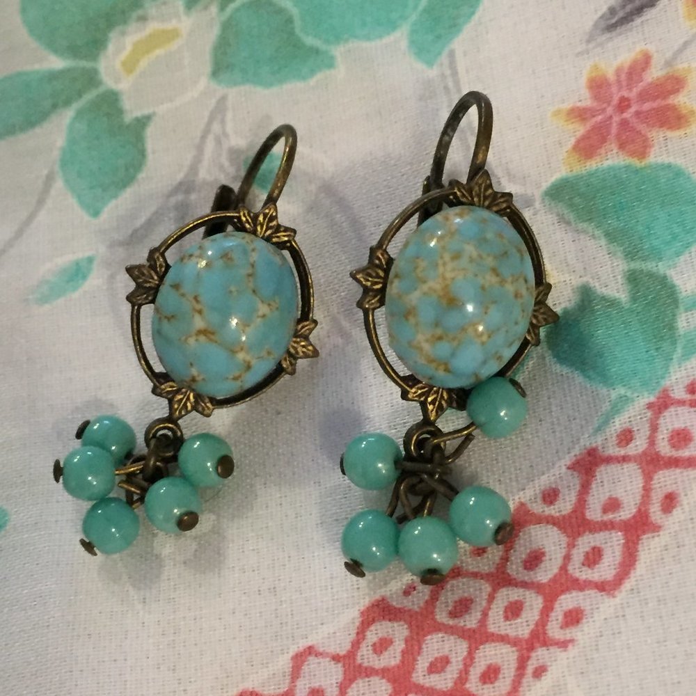 Beautiful turquoise-tone earrings
